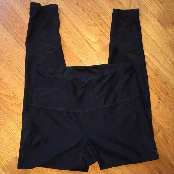 —Z by Zella— Mesh Detail Black Workout Leggings - Picture 4 of 6